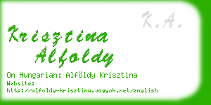 krisztina alfoldy business card